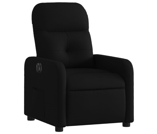 Sillón reclinable eléctrico de tela negro