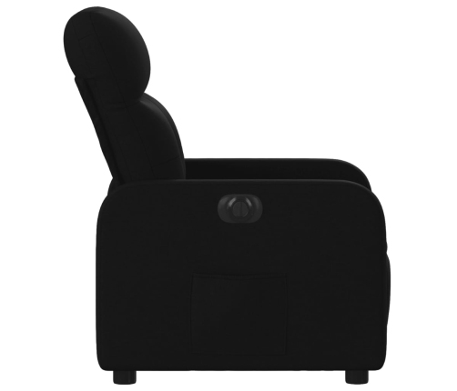 Sillón reclinable eléctrico de tela negro