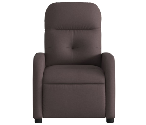 Sillón reclinable eléctrico tela marrón oscuro