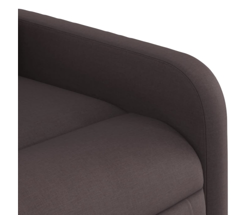 Sillón reclinable eléctrico tela marrón oscuro