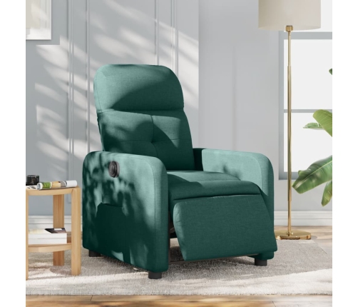 Sillón reclinable eléctrico tela verde oscuro