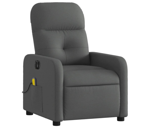 Sillón reclinable de masaje eléctrico tela gris oscuro