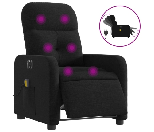 Sillón reclinable de masaje eléctrico tela negro