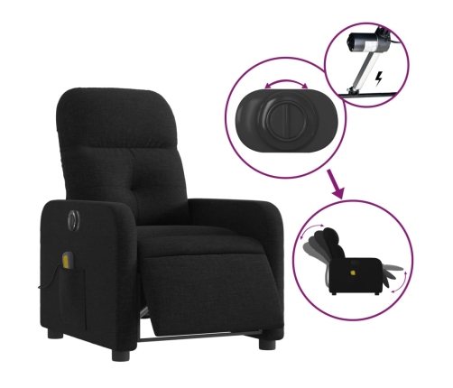 Sillón reclinable de masaje eléctrico tela negro