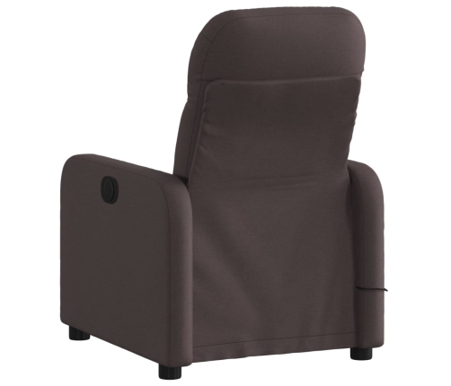 Sillón reclinable de masaje eléctrico tela marrón oscuro