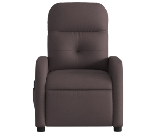 Sillón reclinable de masaje eléctrico tela marrón oscuro