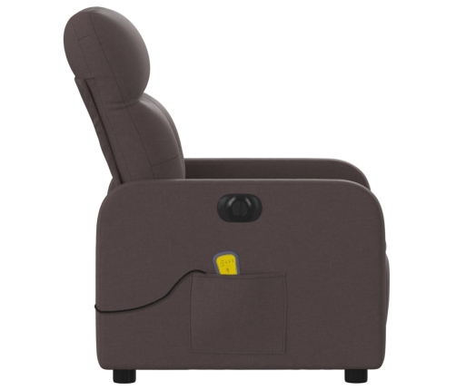 Sillón reclinable de masaje eléctrico tela marrón oscuro