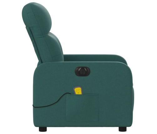 Sillón reclinable de masaje eléctrico tela verde oscuro