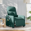 Sillón reclinable de masaje eléctrico tela verde oscuro