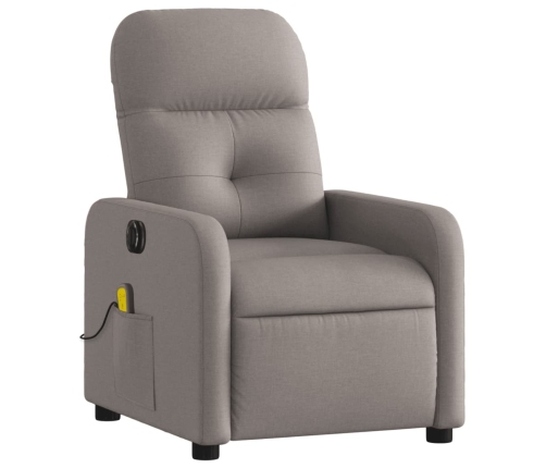 Sillón reclinable de masaje eléctrico tela gris taupe