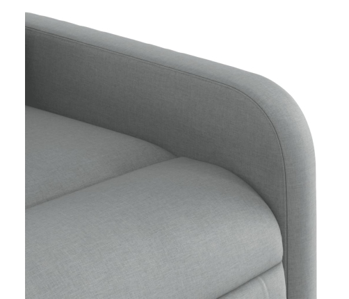 Sillón reclinable elevable de tela gris claro