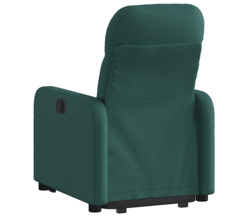 Sillón reclinable elevable tela verde oscuro