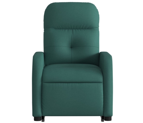 Sillón reclinable elevable tela verde oscuro