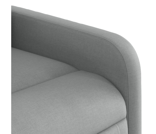 Sillón de masaje reclinable de pie de tela gris claro