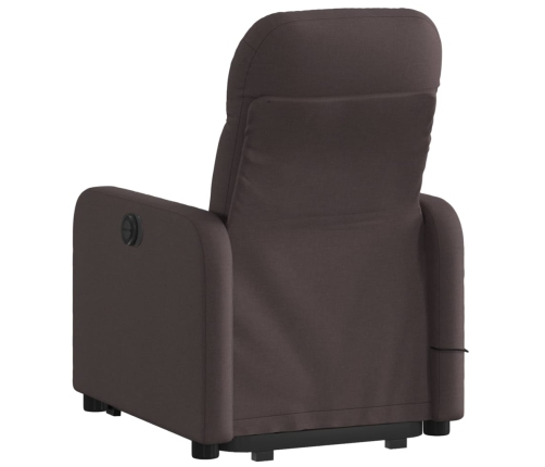 Silla de masaje reclinable de pie de tela marrón oscuro