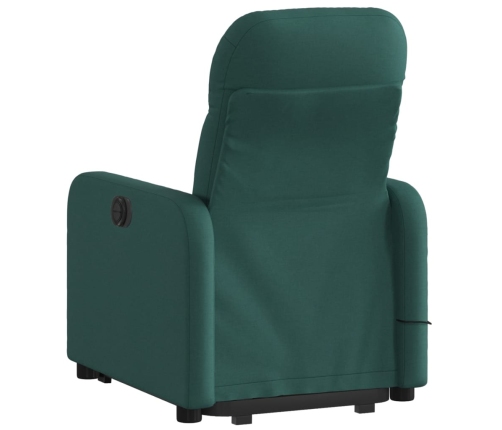 Silla de masaje reclinable de pie de tela verde oscura