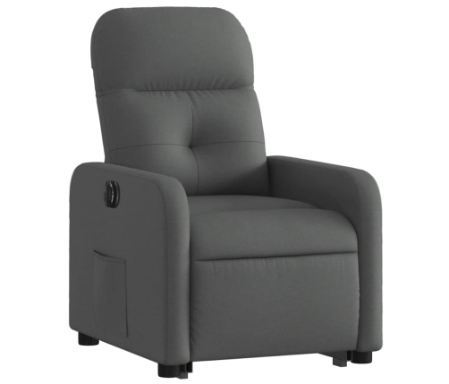 Sillón eléctrico reclinable elevable de tela gris oscuro