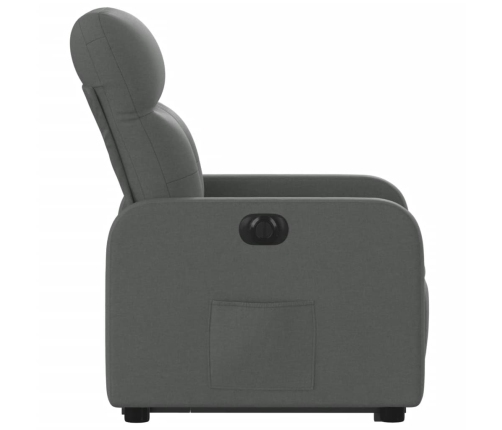 Sillón eléctrico reclinable elevable de tela gris oscuro