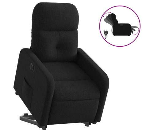 Sillón eléctrico reclinable elevable de tela negro