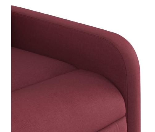 Sillón eléctrico reclinable elevable de tela rojo tinto