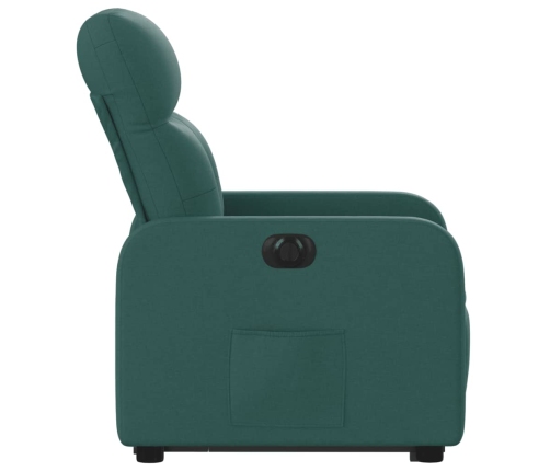 Sillón eléctrico reclinable elevable de tela verde oscuro