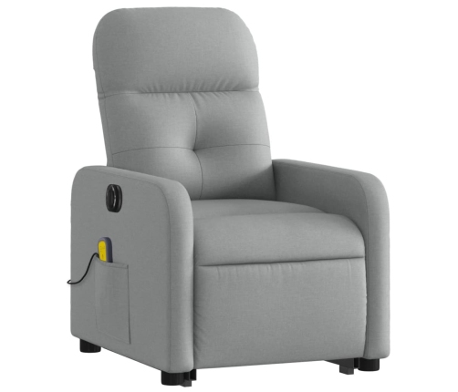 Sillón de masaje eléctrico reclinable elevable tela gris claro