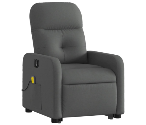 Sillón de masaje eléctrico reclinable elevable tela gris oscuro