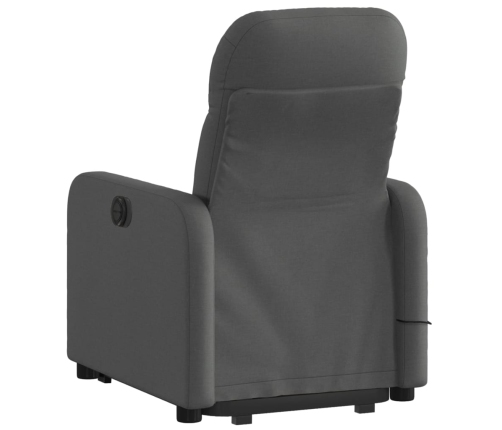 Sillón de masaje eléctrico reclinable elevable tela gris oscuro