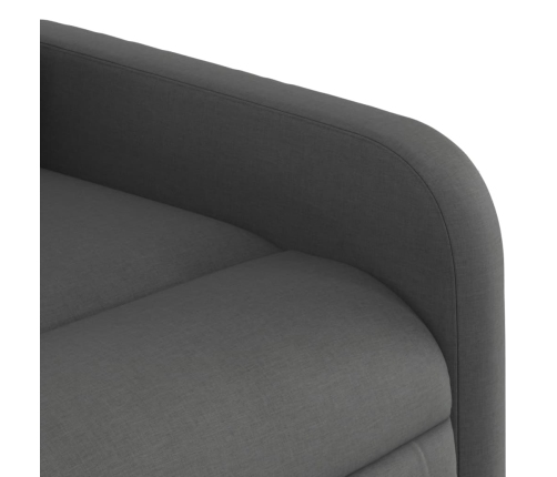 Sillón de masaje eléctrico reclinable elevable tela gris oscuro