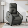 Sillón de masaje eléctrico reclinable elevable tela gris oscuro