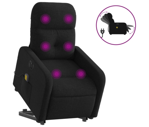 Sillón de masaje eléctrico reclinable elevable tela negro