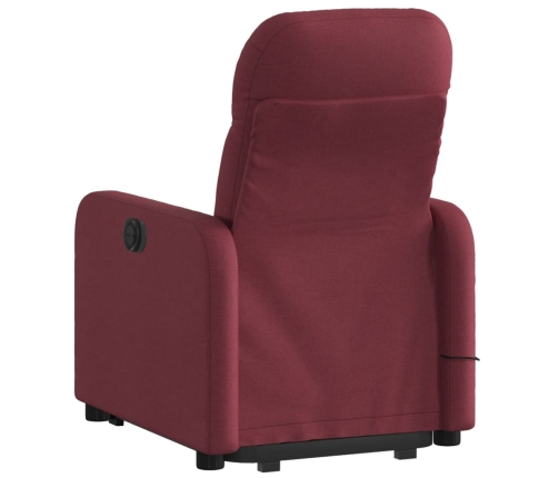 Sillón de masaje elevable eléctrico tela rojo tinto