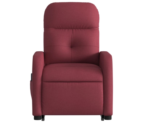 Sillón de masaje elevable eléctrico tela rojo tinto