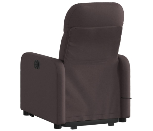 Sillón masaje eléctrico reclinable elevable tela marrón oscuro