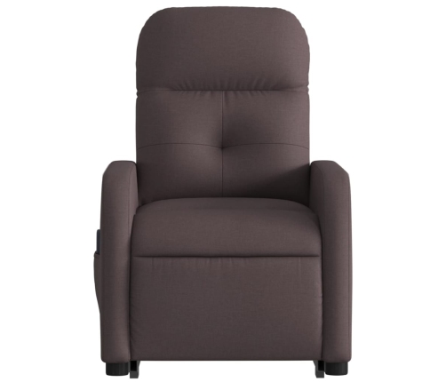 Sillón masaje eléctrico reclinable elevable tela marrón oscuro