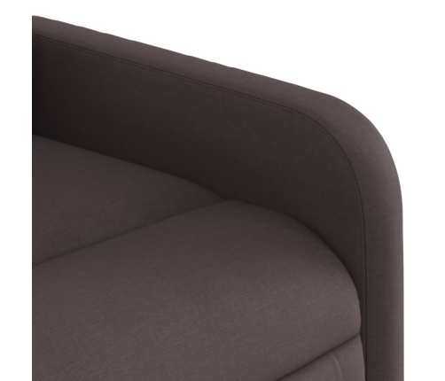 Sillón masaje eléctrico reclinable elevable tela marrón oscuro