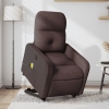 Sillón masaje eléctrico reclinable elevable tela marrón oscuro