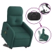 Sillón masaje eléctrico reclinable elevable tela verde oscuro