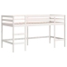 Cama alta para niños con cortinas madera pino rosa 80x200 cm