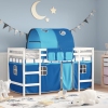 Cama alta para niños con túnel madera pino azul 90x190 cm