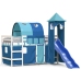 Cama alta para niños con torre madera pino azul 80x200 cm