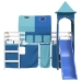 Cama alta para niños con torre madera pino azul 80x200 cm