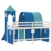 Cama alta para niños con torre madera pino azul 80x200 cm