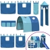 Cama alta para niños con torre madera pino azul 80x200 cm