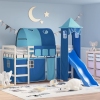 vidaXL Cama alta para niños con torre madera pino azul 80x200 cm