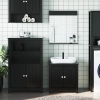 Juego de muebles de baño BERG 3 pzas madera maciza pino negro