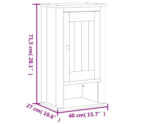 Juego de muebles de baño BERG 3 pzas madera maciza pino blanco