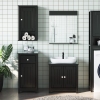 Juego de muebles de baño BERG 3 pzas madera maciza pino negro