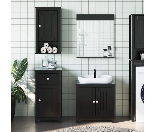 Juego de muebles de baño BERG 3 pzas madera maciza pino negro