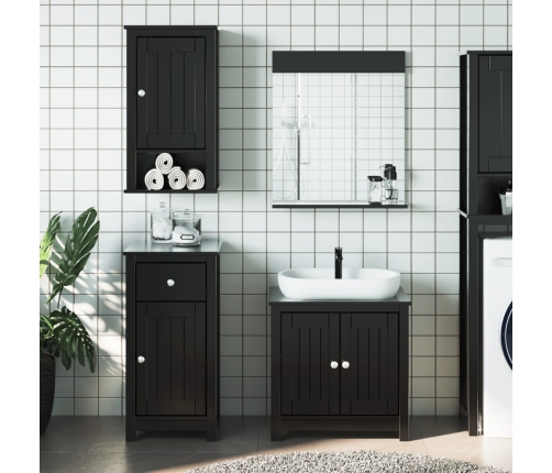 Juego de muebles de baño BERG 4 pzas madera maciza pino negro